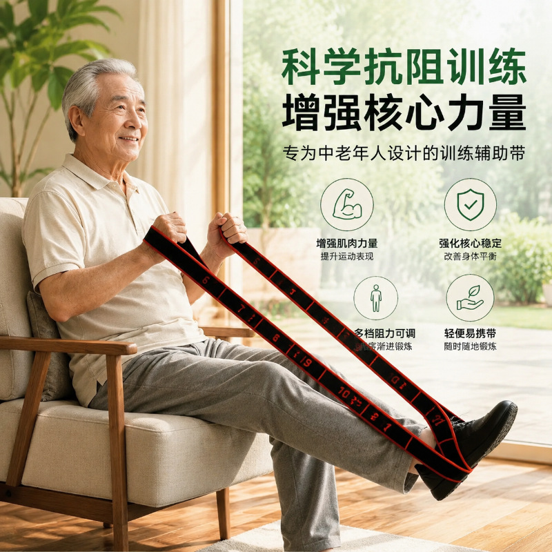 Digital Resistance Pull Rope Elastic Band for Seniors, Home Muscle Training
