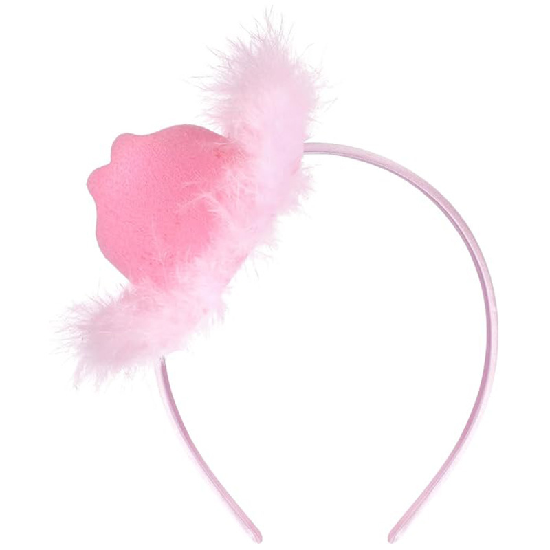 Pink feather mini cowboy hat headband for girls