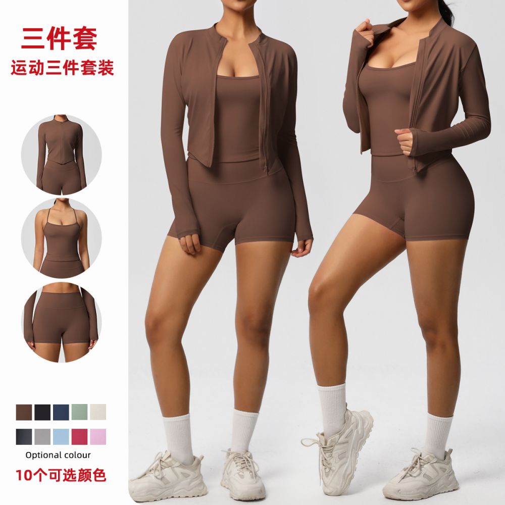 Breathable Sling Yoga Outfit Set, 3-Piece for Women