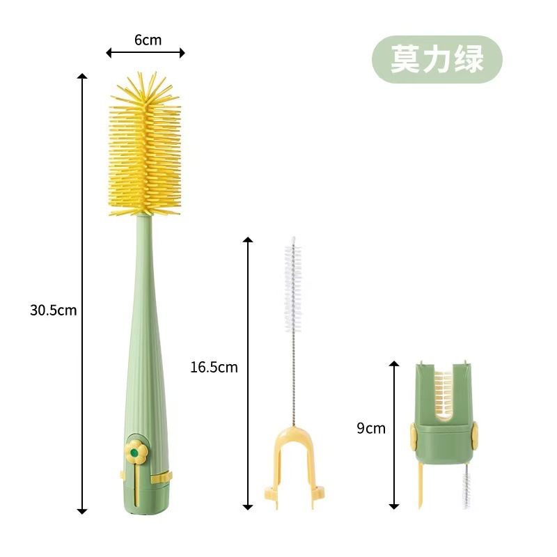 Cup Brush Water Bottle Cleaning Long Handle Multifunctional 5-in-1 Thermos Lid Brush Baby Bottle Cleaning Sponge Brush