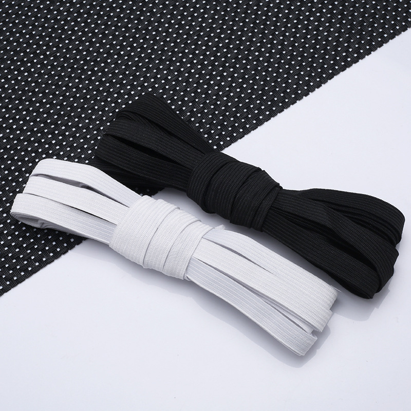 Wide Flat Elastic Band, Black and White, for Baby Clothing