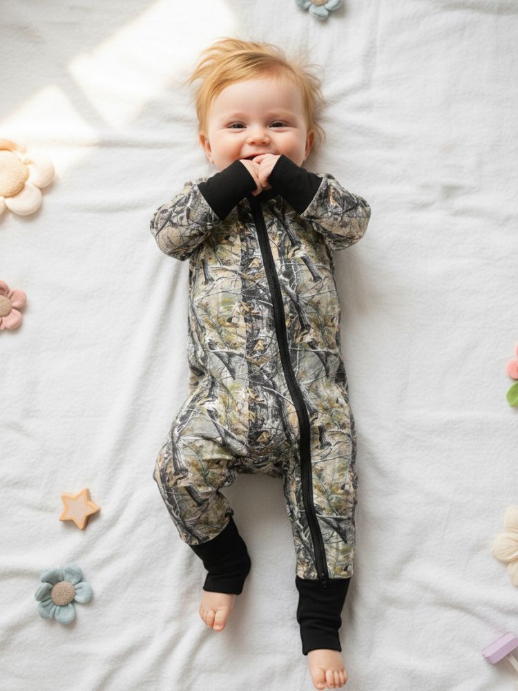 Bamboo Fiber Baby Romper, Class A, Soft, Zipper, Newborn