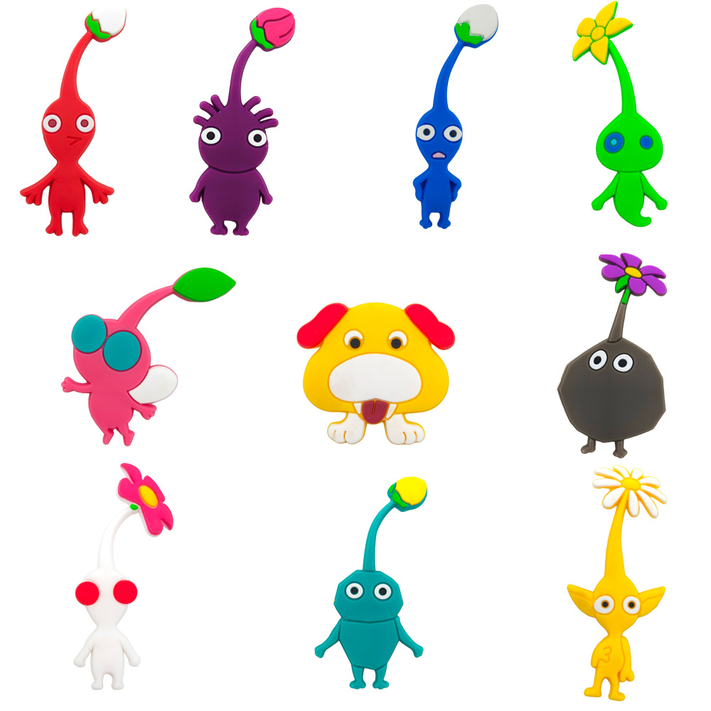 Cartoon Pikmin Crocs Shoe Charms PVC Soft Rubber Decorative Accessories