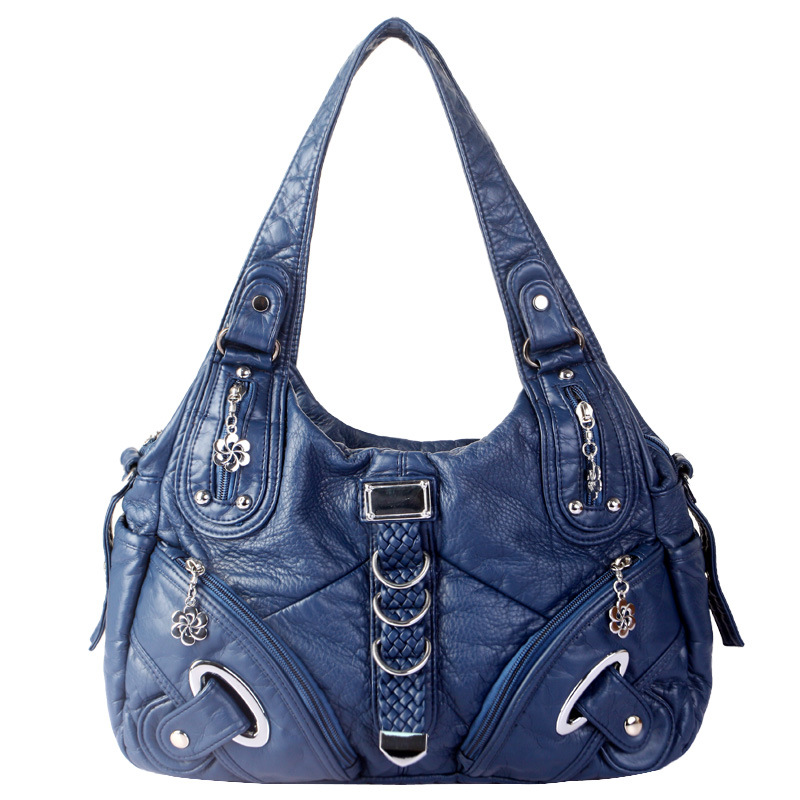Retro Damen-Tote-Bag, gewaschene Optik, Umhängetasche - 1