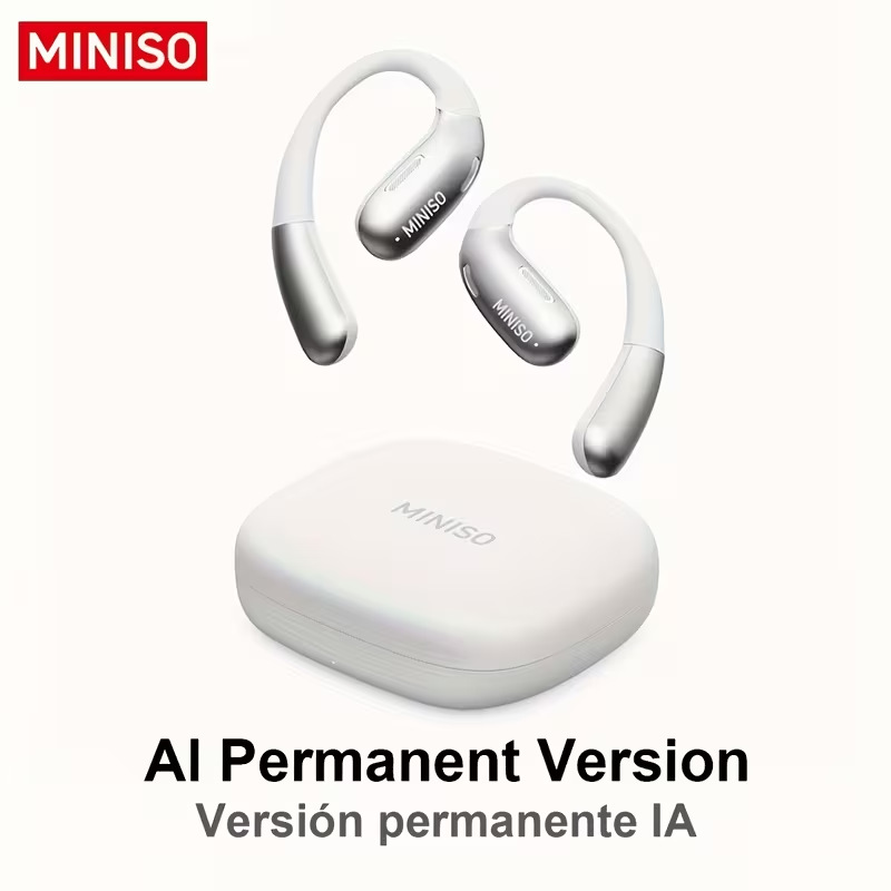 Miniso X28 kabellose Bluetooth-Kopfhörer, HD-Klangqualität, extrem niedrige Latenz, Geräuschunterdrückung, OWS Sport-Kopfhörer