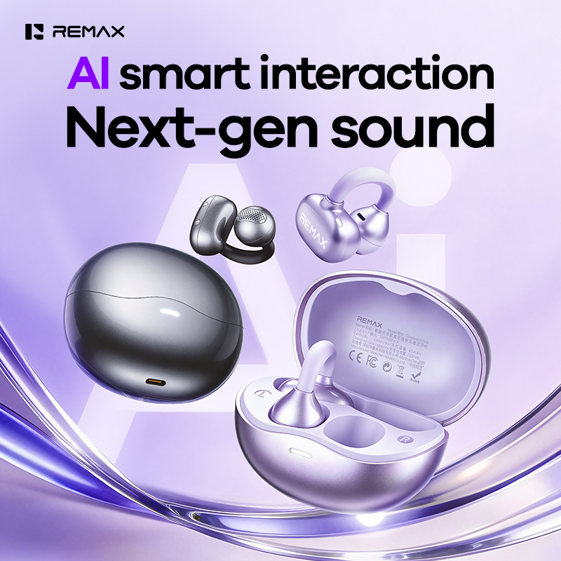 REMAX Açık Tip Kulak Klipsi Bluetooth Kulaklık AI Akıllı Çeviri OWS Kulak İçine Girmeden Gerçek Kablosuz Kulaklık W29AI