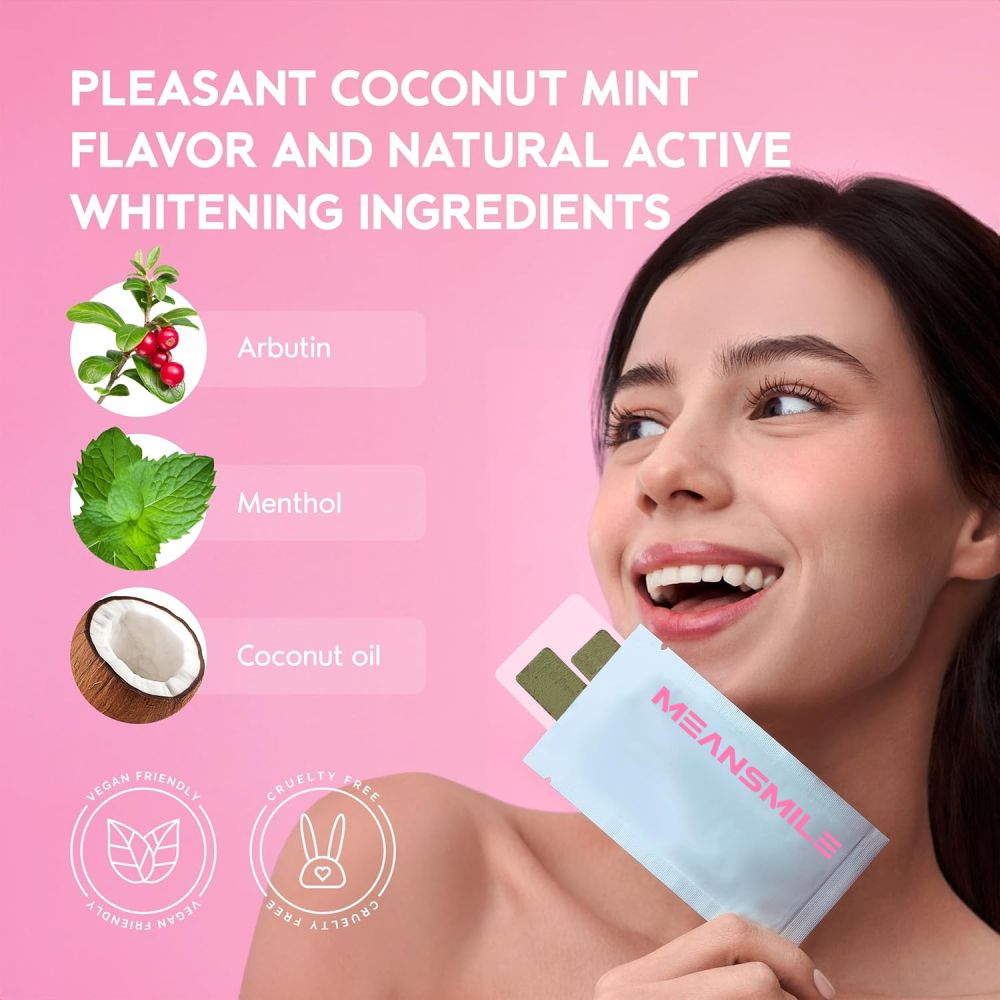 Fruit-scented teeth whitening strips for adults