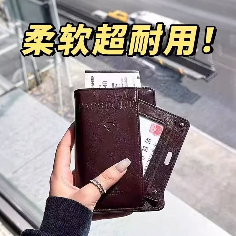 Reisepass-Geldbörse Kombiniert Zweifach Faltbar Große Kapazität Mehrere Kartenfächer Organizer für Flugscheine Reisepass Kleingeld Karten Tragbar für Geschäftsreisen