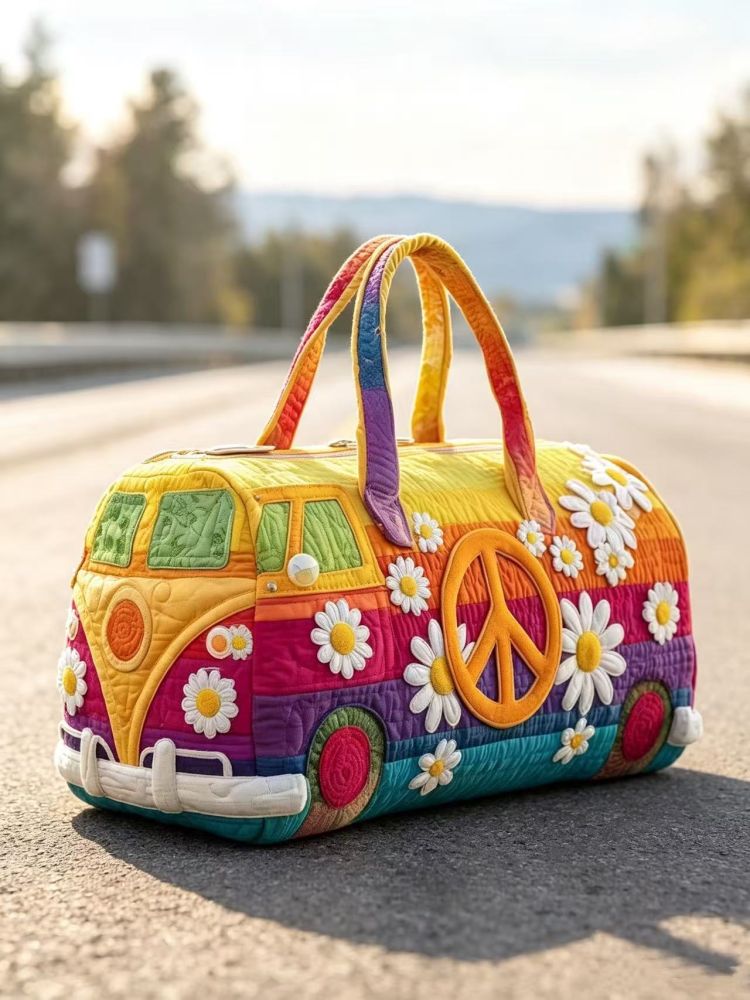 Gesteppte Reisetasche mit 3D-Druck