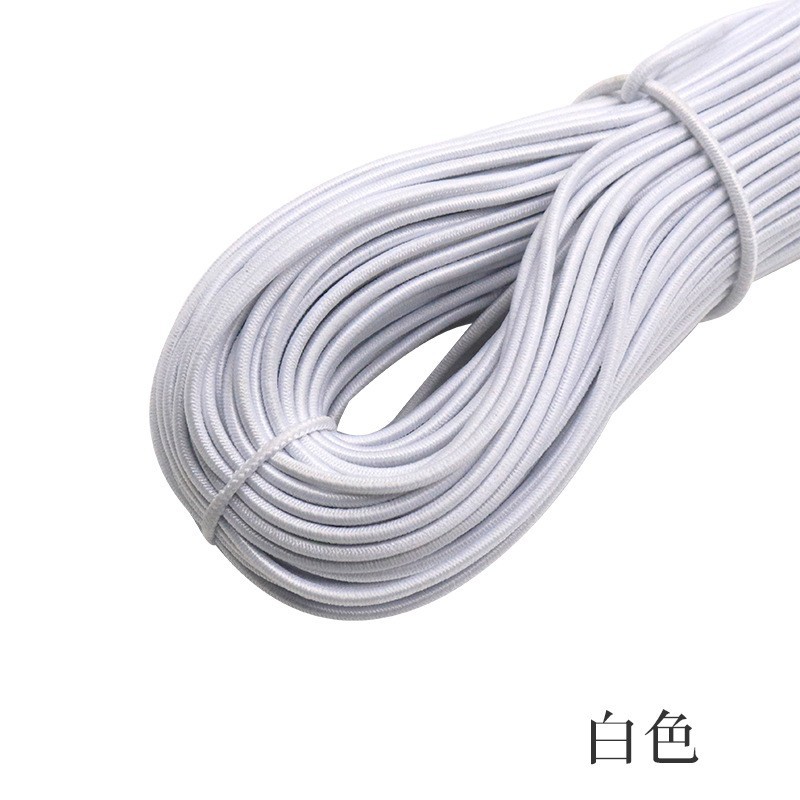 Outdoor Black and White High Elastic Round Elastic Rubber Band Luggage Trampoline Sports Multi-strand Latex Elastic Cord - 8