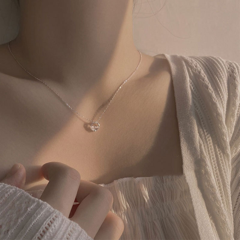 925er Silber-Halskette, Frühjahrsdesign, Schlüsselbein-Kette - 1