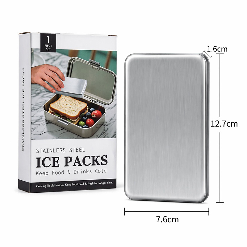 Cross-border Manufacturer Direct Supply In Stock Stainless Steel Ice Plate Ice Brick Ice Pack Lunch Box Insulated Cooler Bag Frozen Fresh-keeping Ice Tray - 9