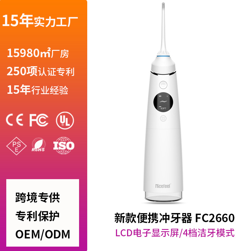 手持便携式冲牙器牙科洁牙机 4档大水箱洗牙器爆款家用电动洗牙机