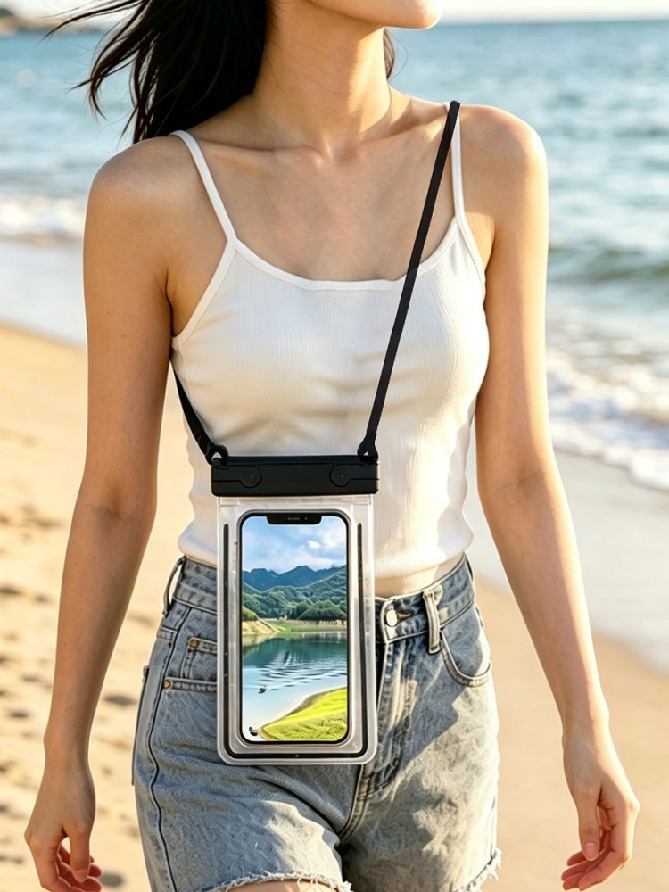 Waterproof phone bag, crystal clear, neck lanyard, anti-loss design