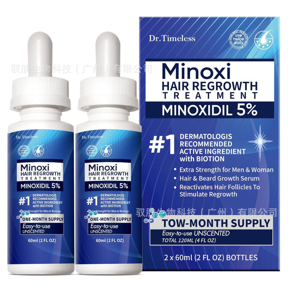 Minoxidil Serum 5%, 60 ml Dropper Bottle, Hair Growth Support