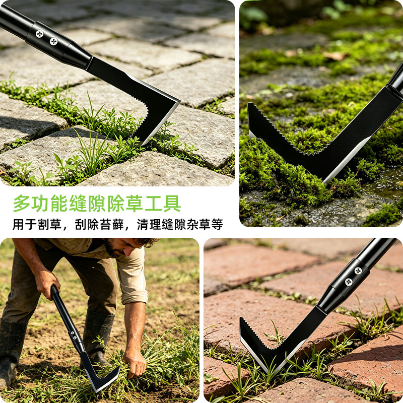 Unkrautbürsten-Set mit langem Stiel und Stahldraht für Garten und Boden
