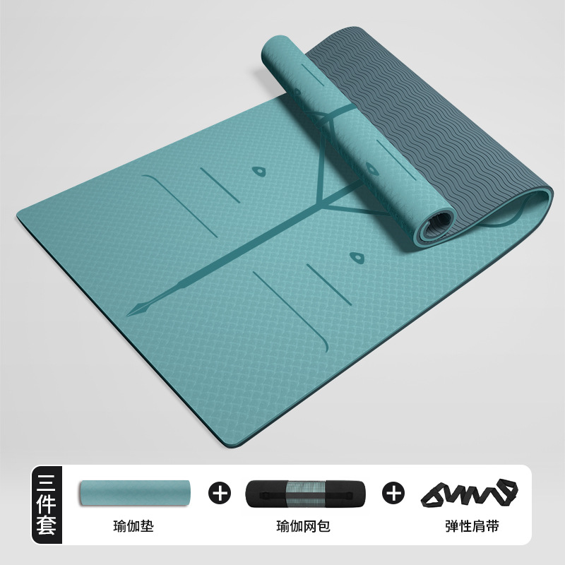 Extended TPE yoga mat manufacturer thickened non-slip fitness mat soundproof jump rope floor mat home dance mat wholesale - 10