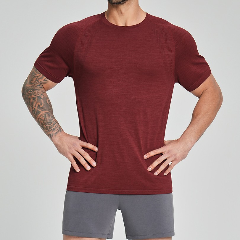 Nahtloses atmungsaktives Sport-Fitness-T-Shirt für Herren, Yoga und Outdoor, 1196