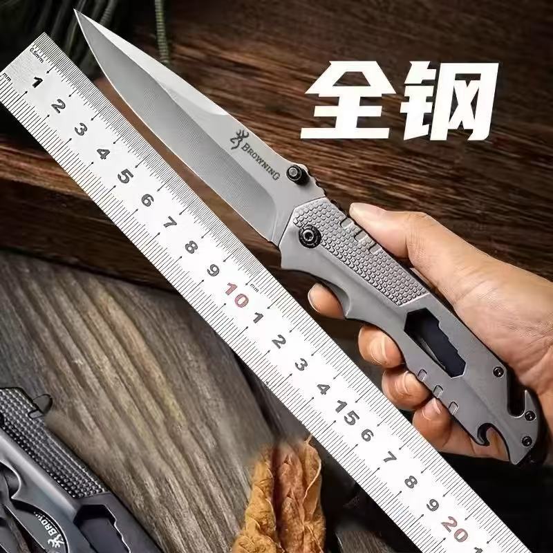 Folding Non-Locking Pocket Knife, Multifunctional, Portable with Glass Breaker