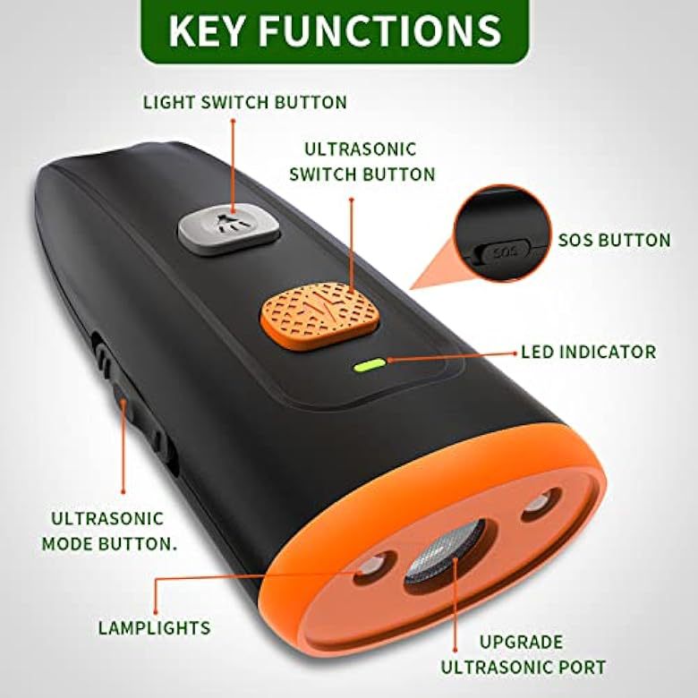 2024 New Cross-Border Handheld Ultrasonic Dog Training Device Portable Mobile Bark Stopper Dog Repeller Pet Training Supplies