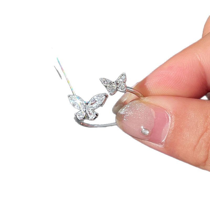 Butterfly ring for women, minimalist style, stackable