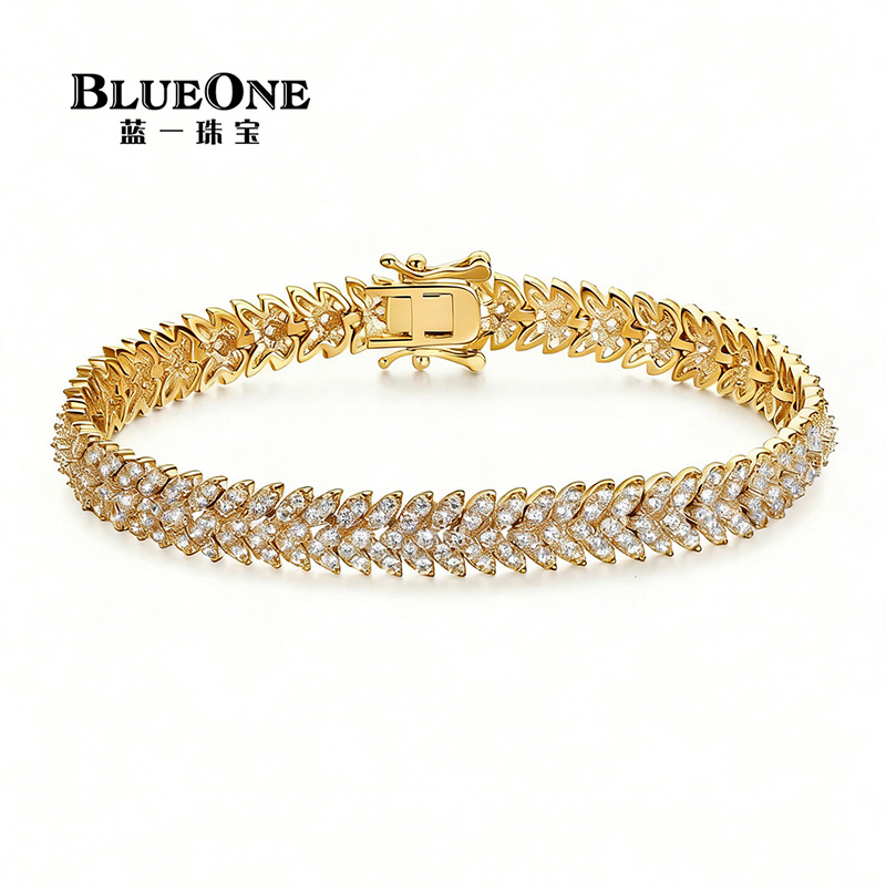Modisches Armband, dicke Kette, Fischgrät-Muster, Zirkonia, Goldfarben und Silberfarben, elegant und stilvoll, voller Steine, Tennisarmband für Damen, Muttertagsgeschenk