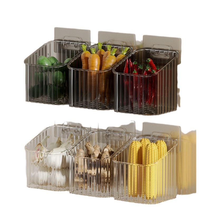 Onion, ginger and garlic storage basket kitchen garlic wall-mounted storage basket ginger garlic storage shelf wall-mounted storage box - 6