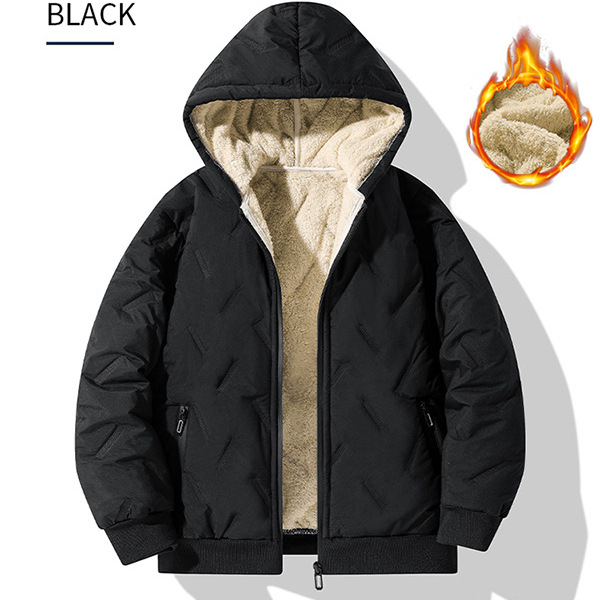 Lamb Wool-Lined Cotton Children's Jacket, Medium and Large Sizes