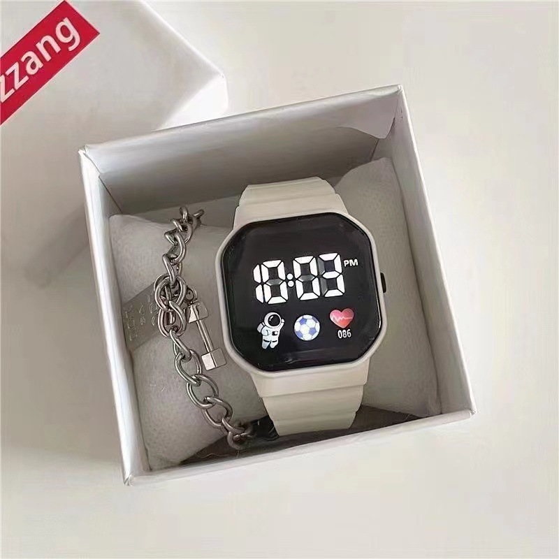 Technologie-inspirierte Uhr für Frauen, hochwertige Studentenparty-Modedesign Nische Einhorn-Astronaut elektronische Uhr.