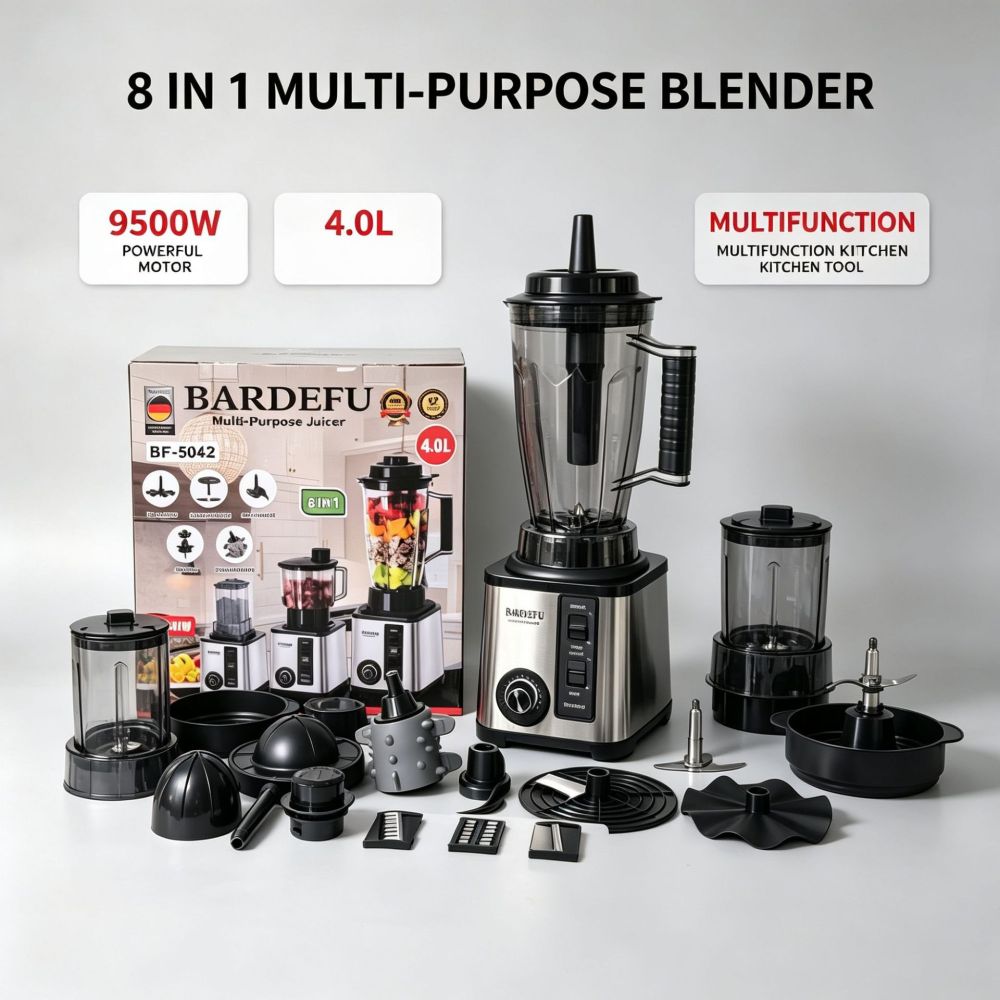 8-in-1 Large Capacity Stainless Steel Blender Blender Machine Commercial Blender Multi-function Food Processor Juicer 8in1