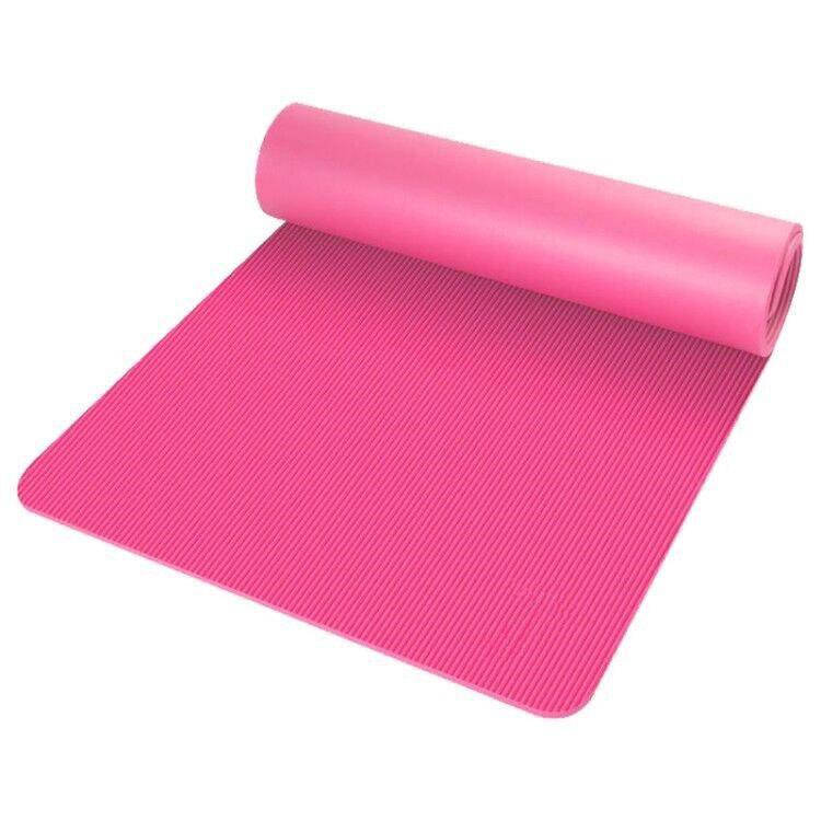 Çizgili yoga matı, 80 cm geniş, 15 mm kalın, ev kullanımı