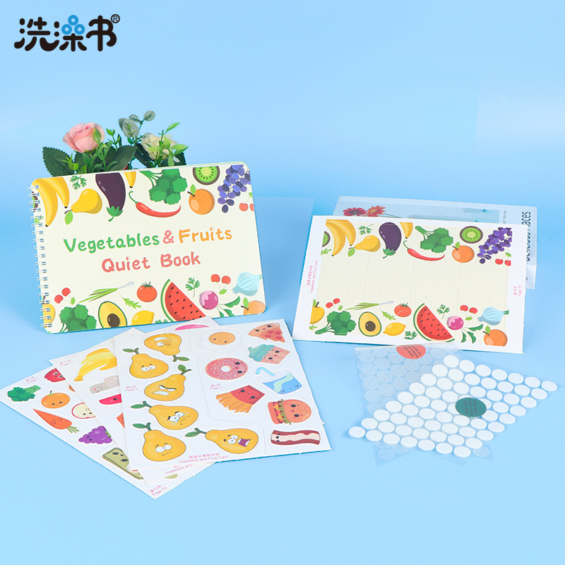 Children's Reusable Velcro Sticker Quiet Book for Early Education