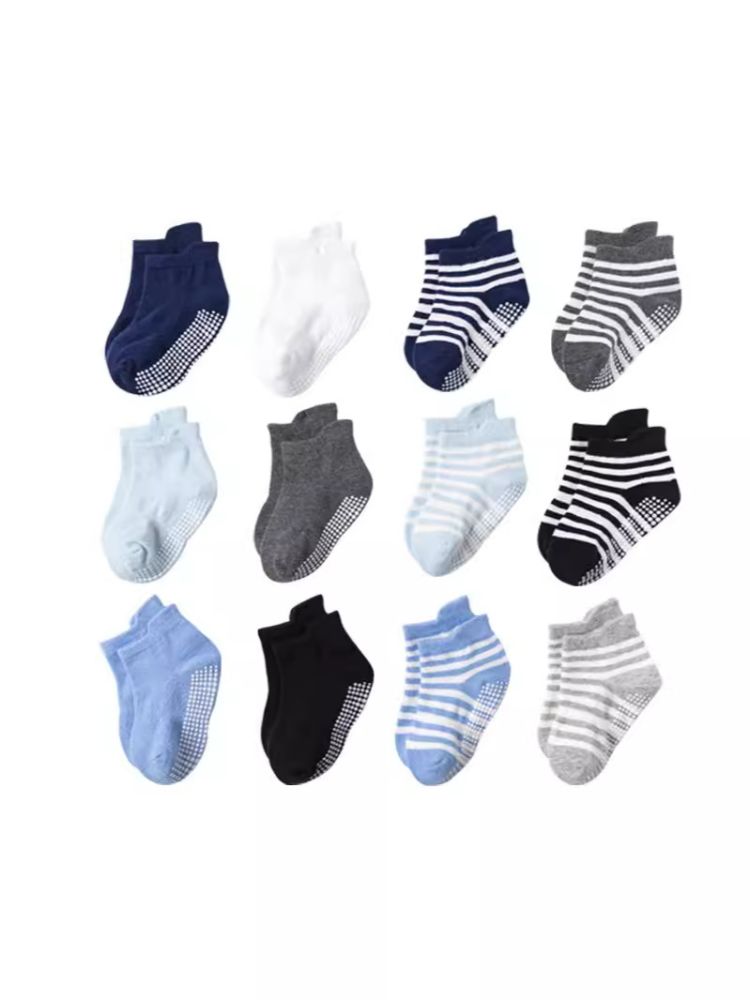 Anti-Slip Dotted Cotton Kids Socks, Boys, Spring-Autumn