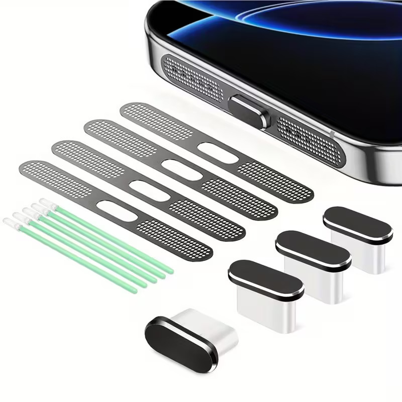 Telefon Toz Koruma Kapağı Seti USB C Toz Koruma Kapağı iPhone 15 / 16 için Toz Koruma Temizleme Seti