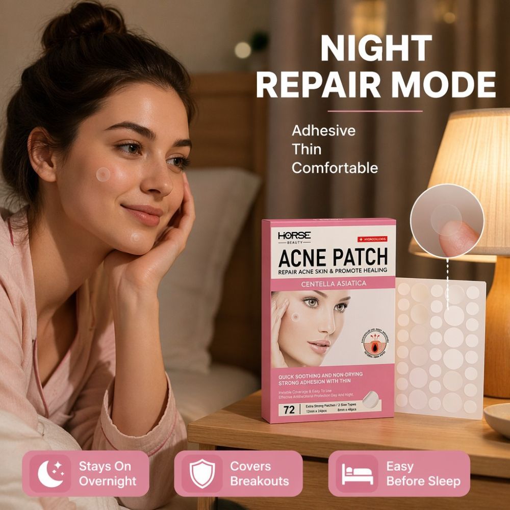HORSE Invisible Hydrocolloid Pimple Patch, Pus-Absorbing, Repairs Acne Marks and Scars