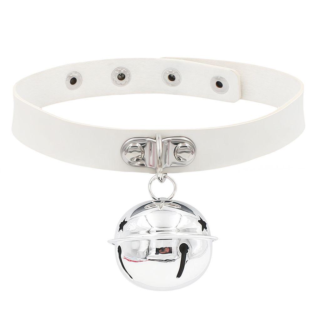 PU Leather Short Necklace, Bell Pendant Choker