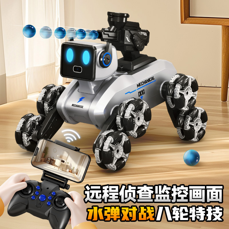 Çocuklar için Uzaktan Kumandalı Sekiz Tekerlekli Akıllı Robot Köpek Arabası