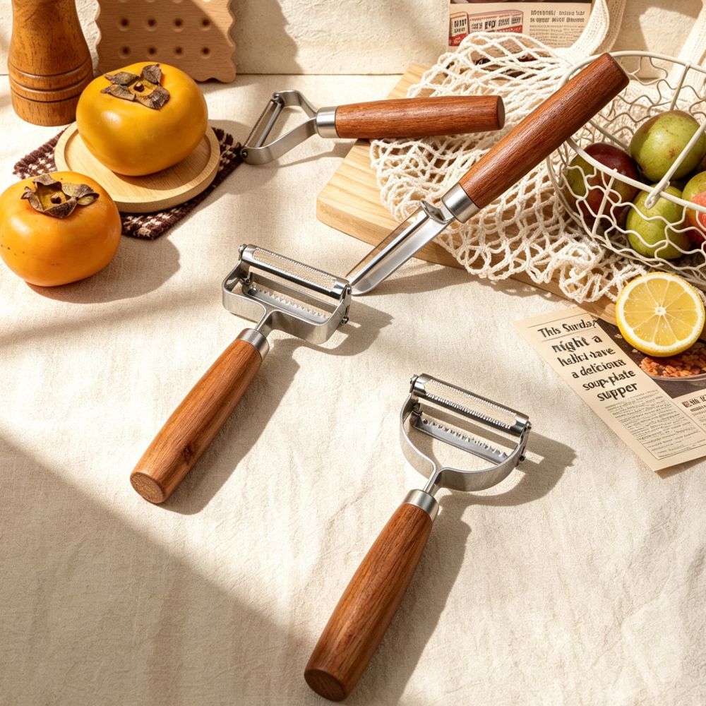 Xiangsi Wood Stainless Steel Peeler Grater Fruit Potato Vegetable Paring Knife Practical Kitchen Tool Gourd Scraper
