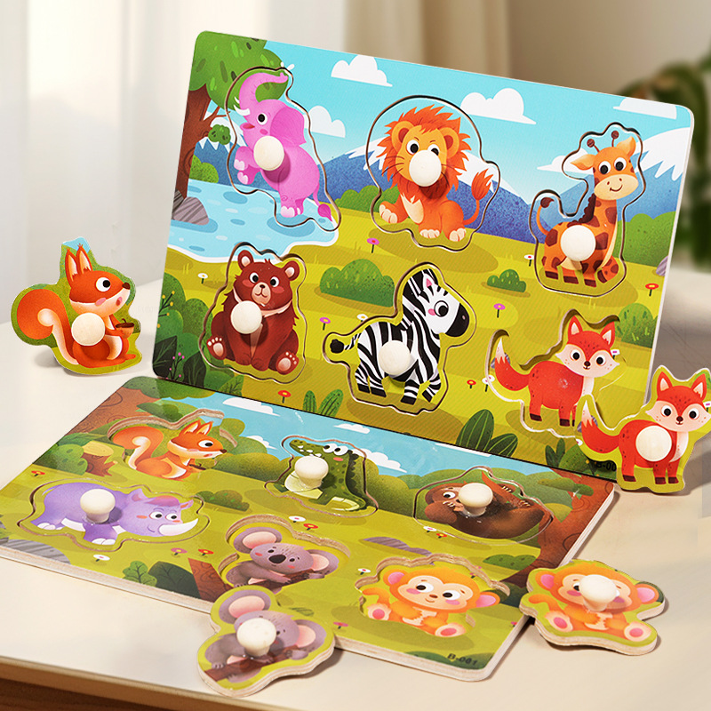 Mushroom Nail Hand Scraping Board Puzzle Child Montessori Early Education Wooden Toy Alphanumeric Fruit Shape Cognitive Puzzle