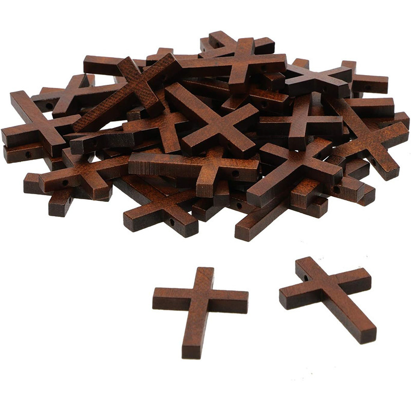 Crossmy amerikanischer Stil schwarze Walnuss durchlöcherte Holzkreuz Holzstück Herz Encourageme.