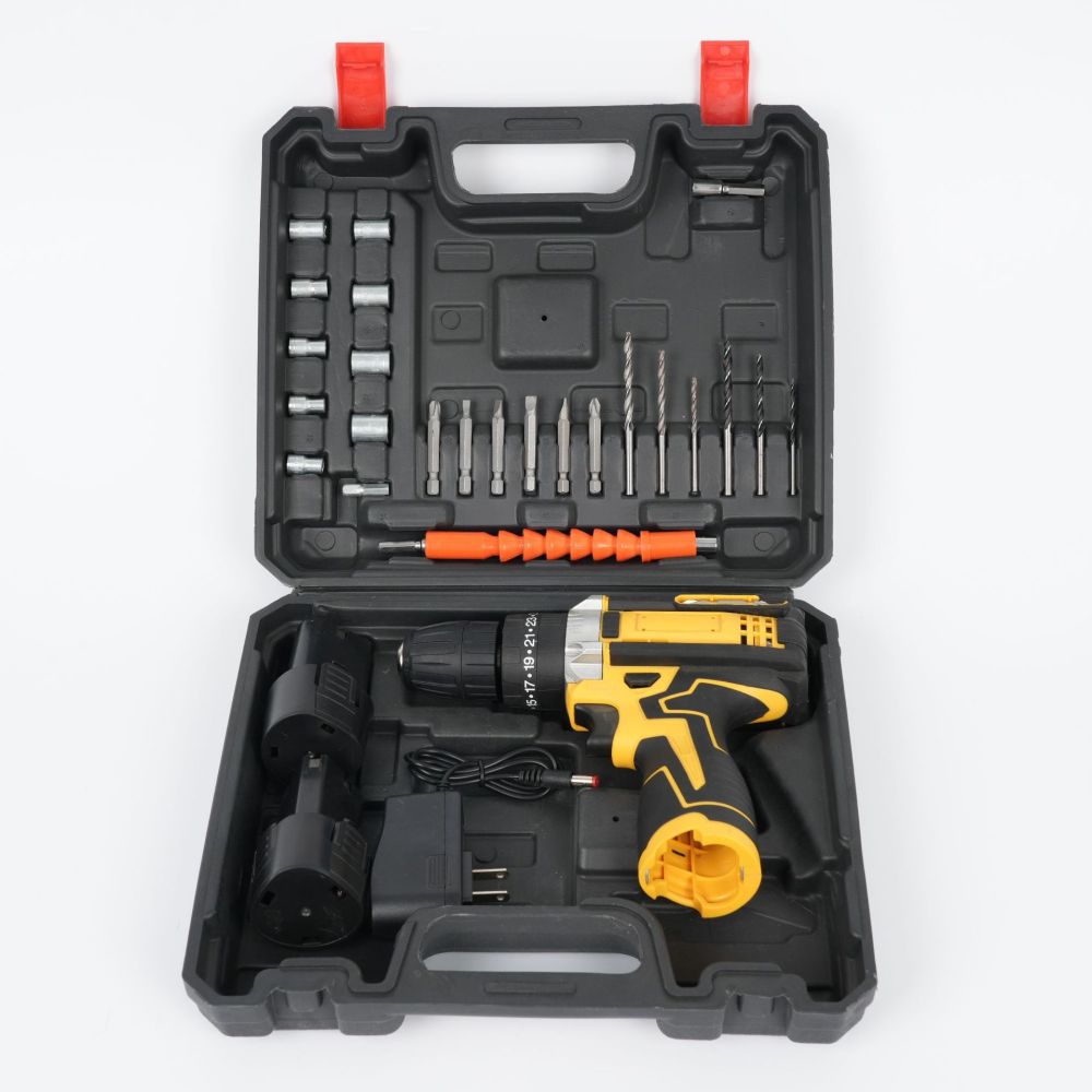 Grenzüberschreitender multifunktionaler hochleistungs-schlagbohrer mit lithium-ionen-akku, tragbarer handgriff-bohrer-set, 12V, für haushalt, pistolengriff-bohrer, elektro-bohrer