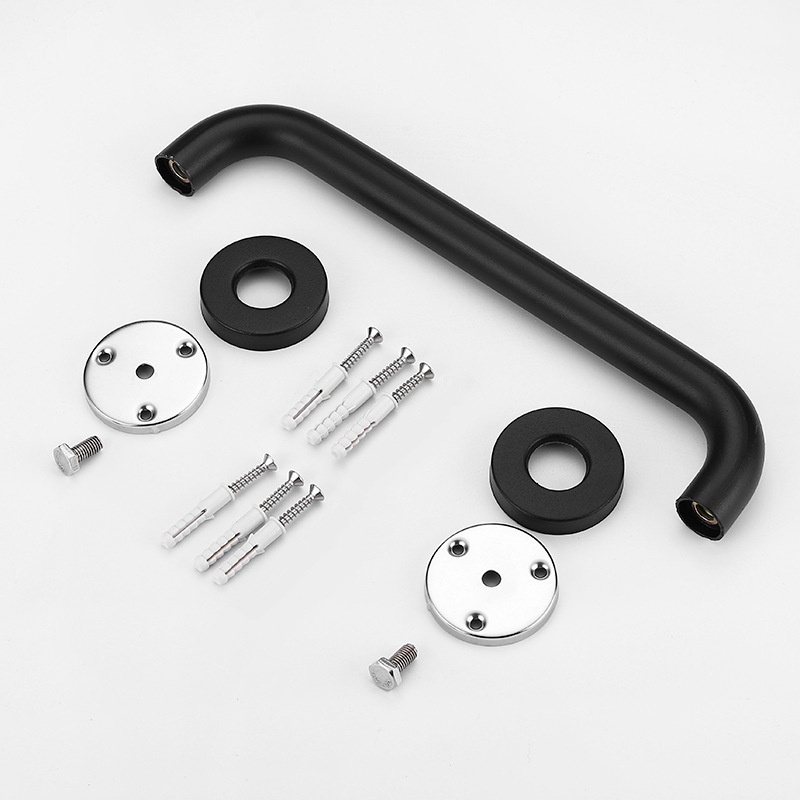 Black Stainless Steel Barrier-Free Bathroom Handrail for Disabled and Elderly, Toilet Safety Grab Bar, Bathroom Bathtub Support Handle