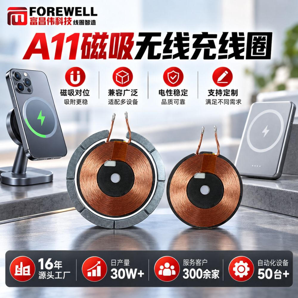 Wireless charging coil, Apple, powerbank, A11, magnetic sensor