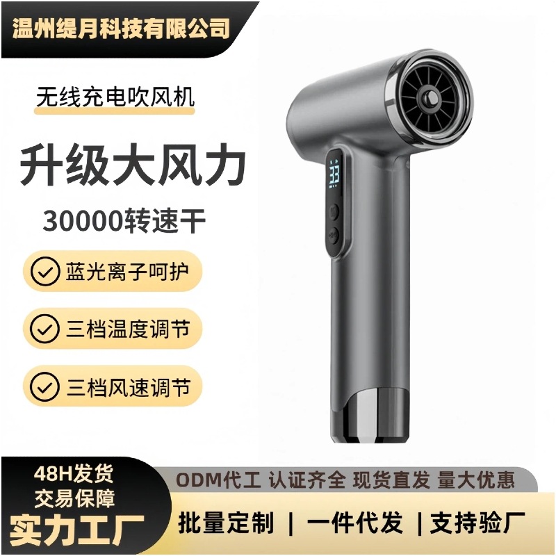 Cordless Hair Dryer, Quiet, Negative Ion, Mini Travel Size