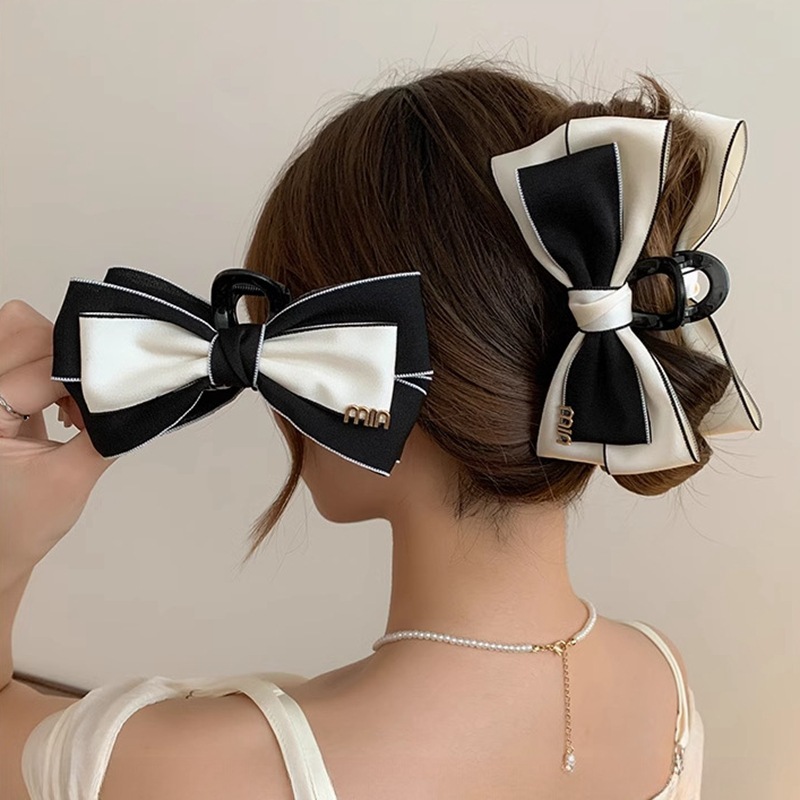 Kartenverpackte Schleifenklemme im eleganten Chanel-Stil, Haarklemme für große Haarmengen, Supermarkt-Haarzubehör für Damen, Haarklemme für den Hinterkopf, Hai-Klemme - 3