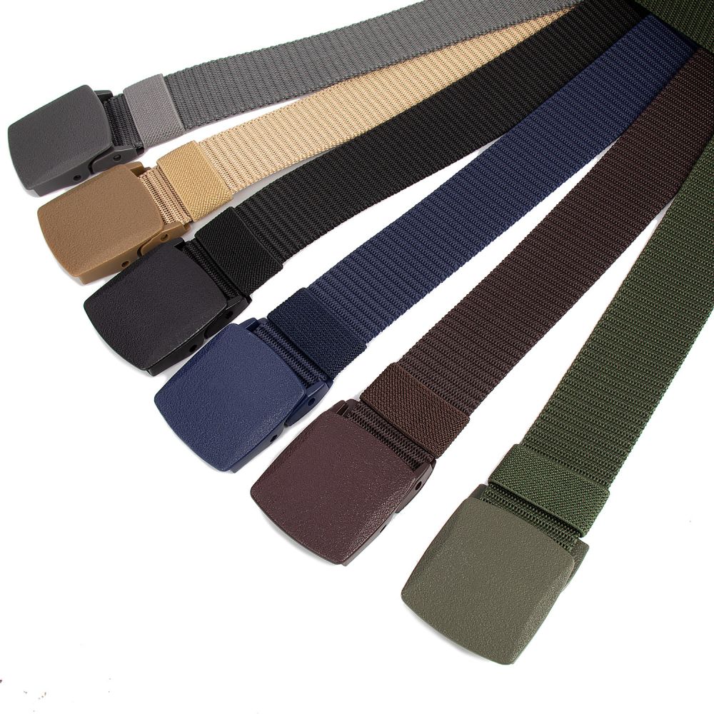 Men's Tactical Woven Canvas Nylon Belt, Elastic