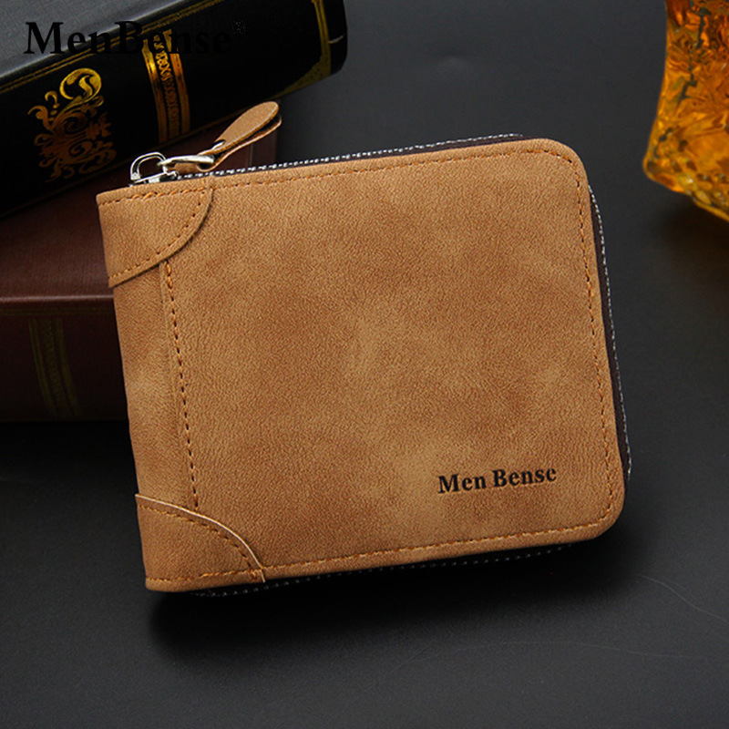 Men's Matte Wallet with Chain, Multi-Card Slots and Coin Pocket