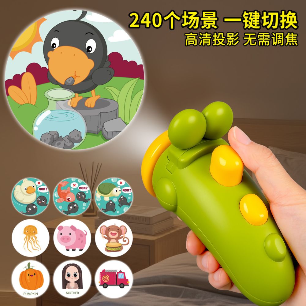Educational Fun Projector Baby Sleep Story Machine Flashlight Slide Ceiling Projector Kids New Toy