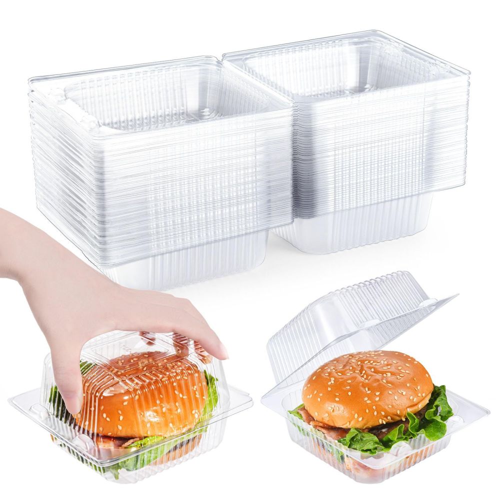 Transparente Kunststoffbox für Picknick, tragbar für Kuchen und Burger