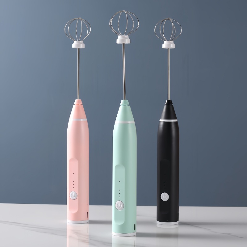 Elektrischer Handmixer, Edelstahl, Mini tragbar für Eier und Getränke